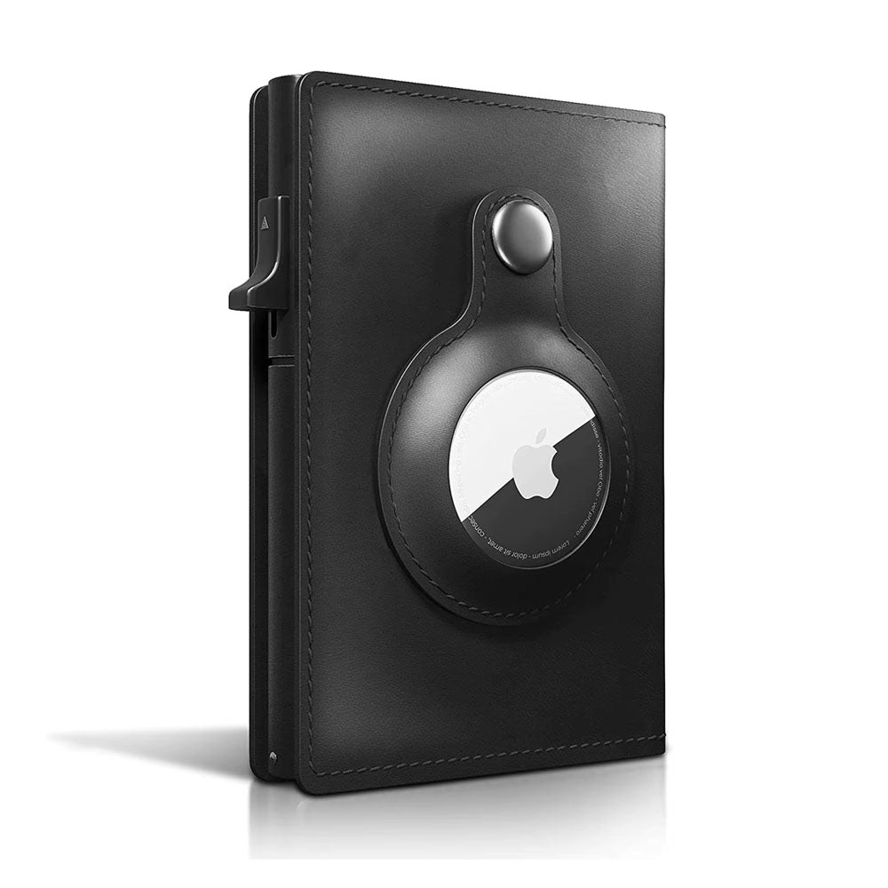 PhantomVault Genuine Leather AirTag Wallet