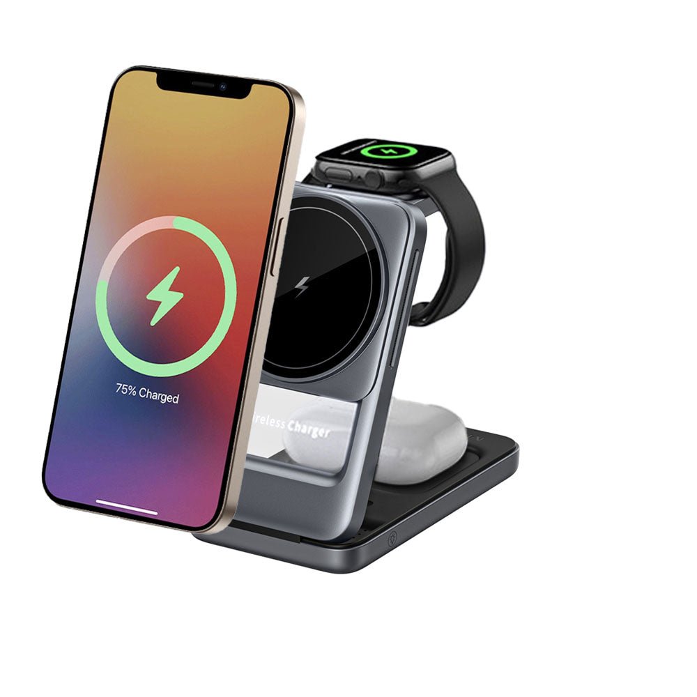 AuraCharge Trio Foldable 3 in 1 Magsafe Charger - Moderno Collections