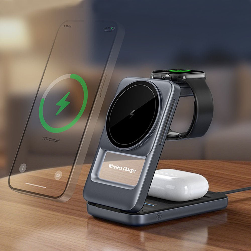 AuraCharge Trio Foldable 3 in 1 Magsafe Charger - Moderno Collections