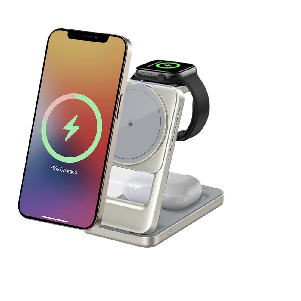 AuraCharge Trio Foldable 3 in 1 Magsafe Charger - Moderno Collections