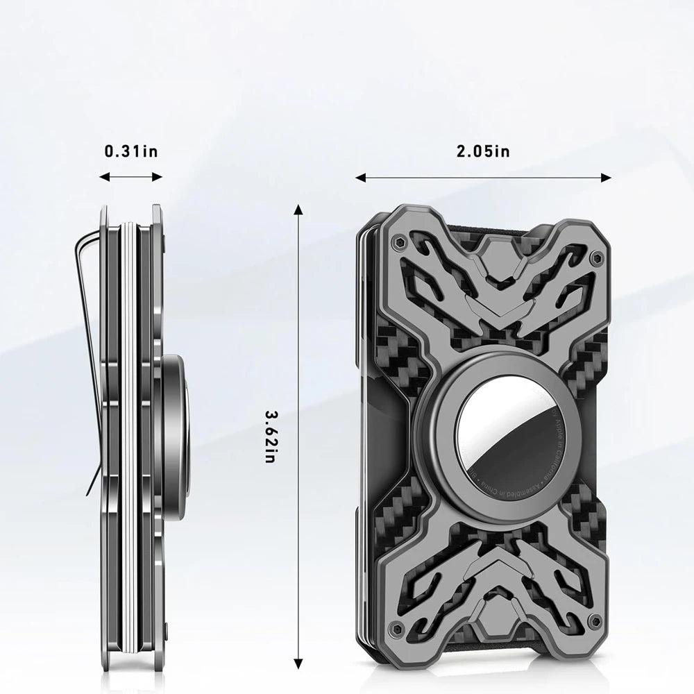 CarbonShield Minimalist AirTag Wallet - Moderno Collections