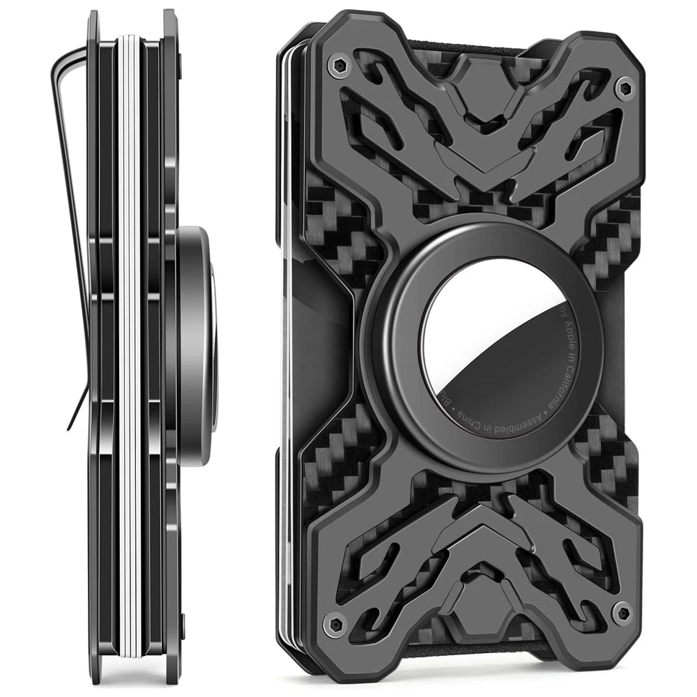 CarbonShield Minimalist AirTag Wallet - Moderno Collections