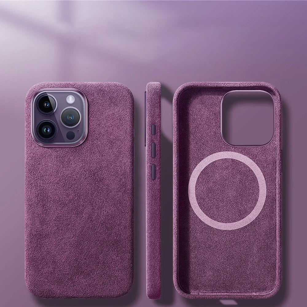 Alcantara iPhone Case | Leather MagSafe iPhone Case, Purple / iPhone 15 Alcantara iPhone Case | Leather MagSafe iPhone Case, Purple / iPhone 15
