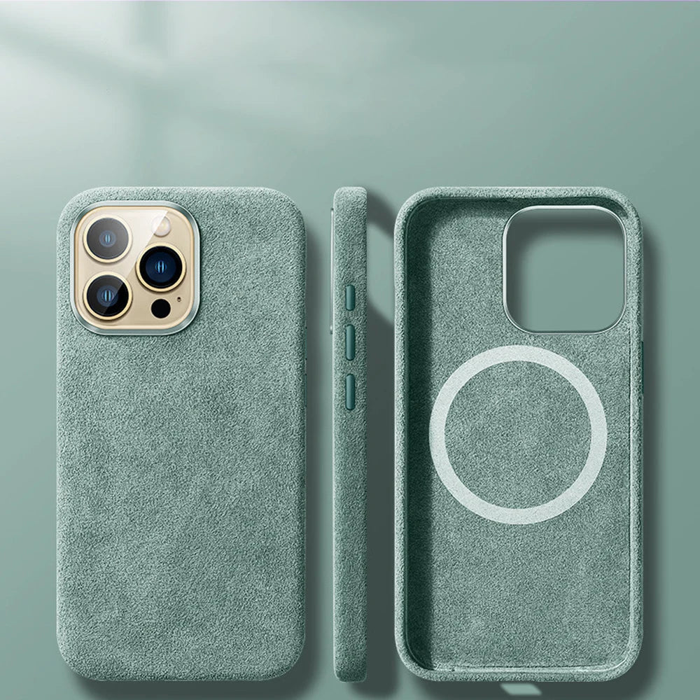 Real Alcantara Phone Case For IPhone - Luxury, Magnetic, Washable Cover