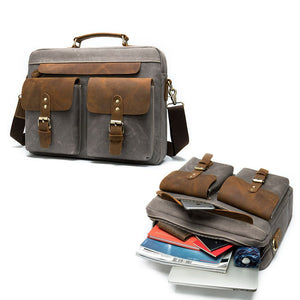 Thumbnail for Marunte Retro Leather - Trimmed Laptop Bag - Moderno Collections