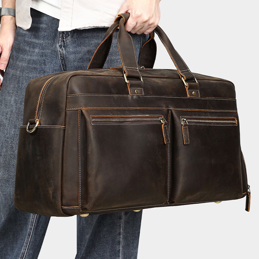Moxlar Leather Travel Duffel Bag - Moderno Collections