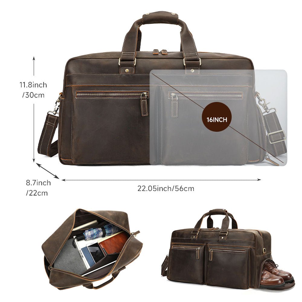 Moxlar Leather Travel Duffel Bag - Moderno Collections