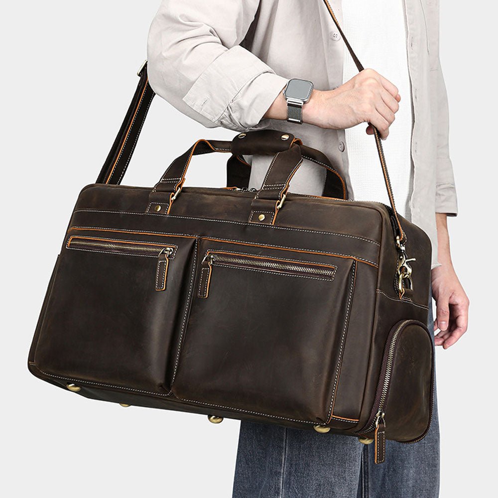 Moxlar Leather Travel Duffel Bag - Moderno Collections