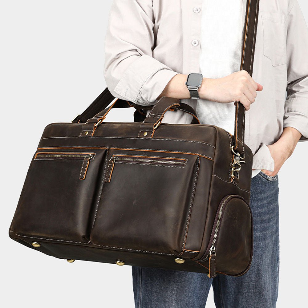 Moxlar Leather Travel Duffel Bag - Moderno Collections