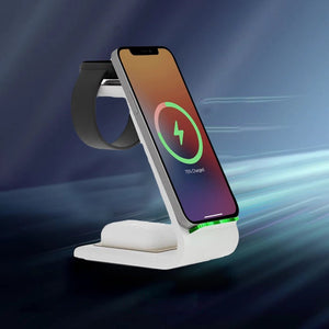 Thumbnail for Premium 3 in 1 Fast Wireless Charging Stand for iPhone, Apple Watch & AirPods - Moderno Collections
