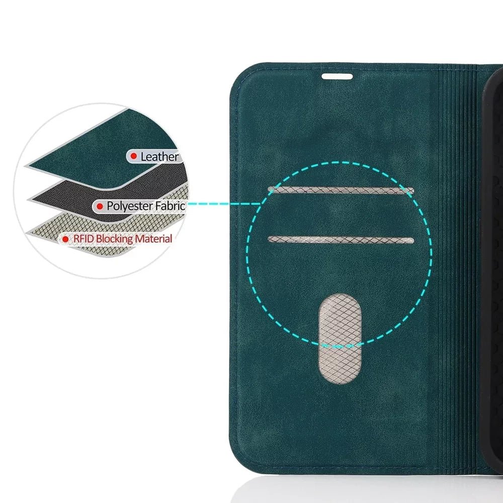 Premium Leather Wallet MagSafe iPhone Case - Moderno Collections