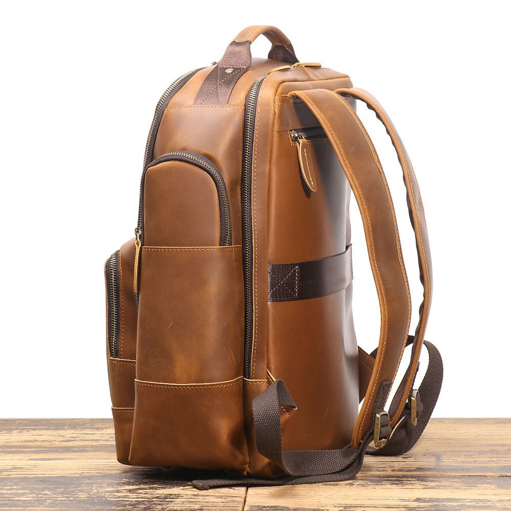 Retro Riverstone Travel Leather Backpack - Moderno Collections