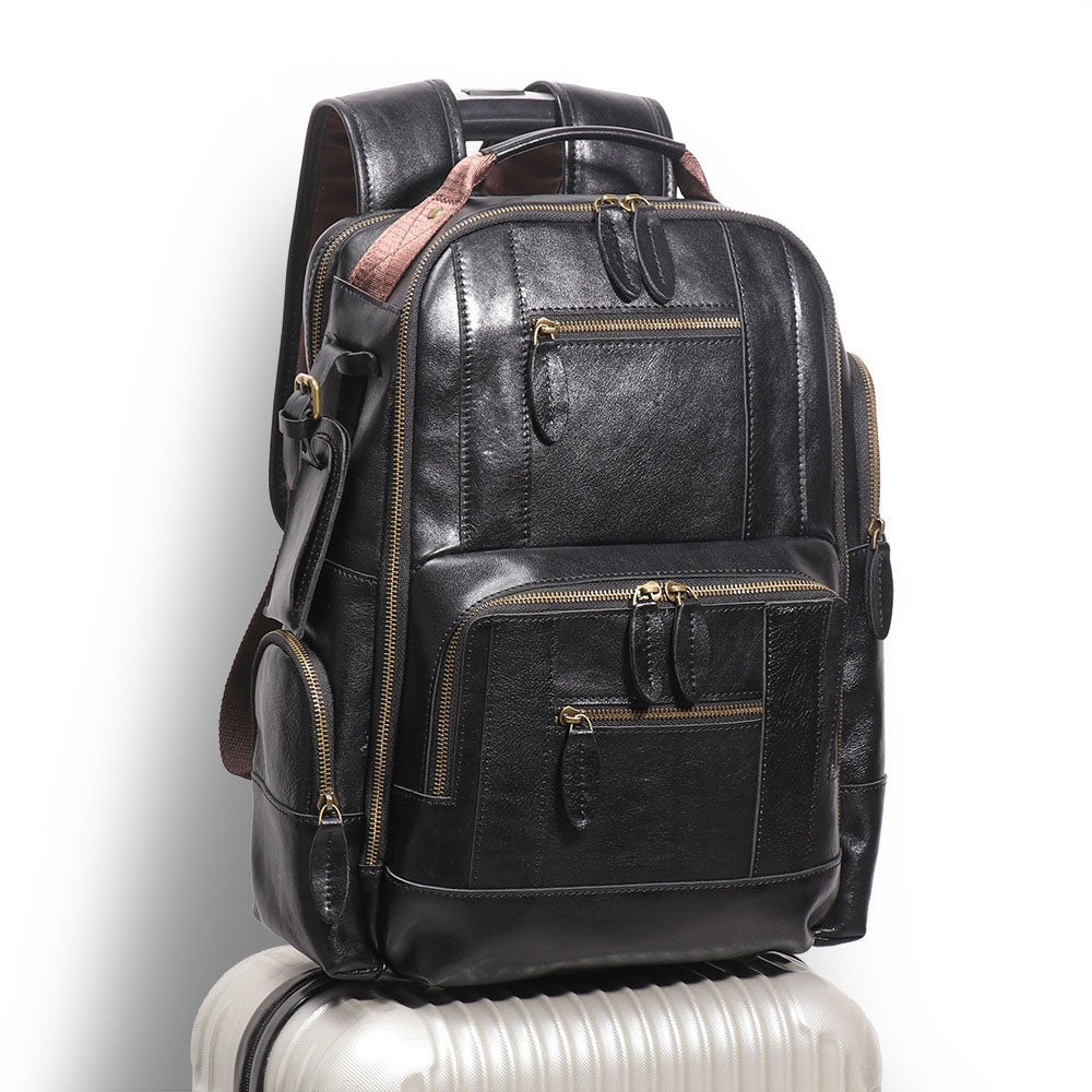Retro Riverstone Travel Leather Backpack - Moderno Collections