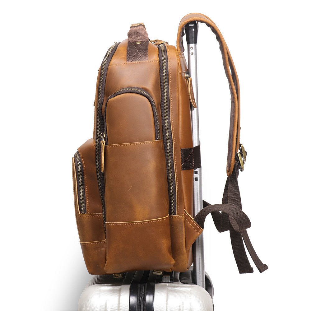Retro Riverstone Travel Leather Backpack - Moderno Collections
