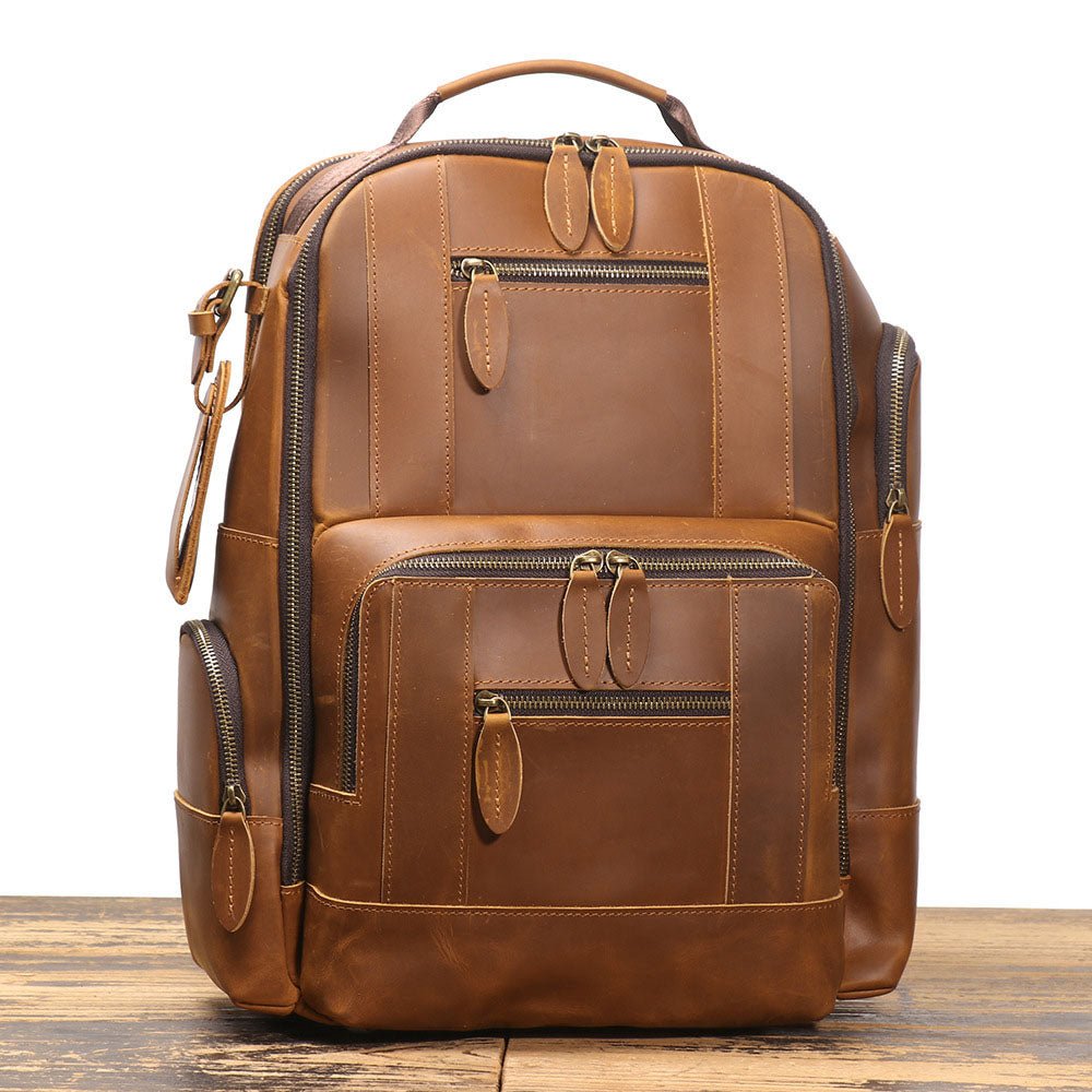 Retro Riverstone Travel Leather Backpack - Moderno Collections