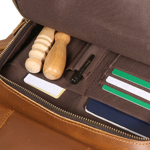 Thumbnail for Retro Riverstone Travel Leather Backpack - Moderno Collections