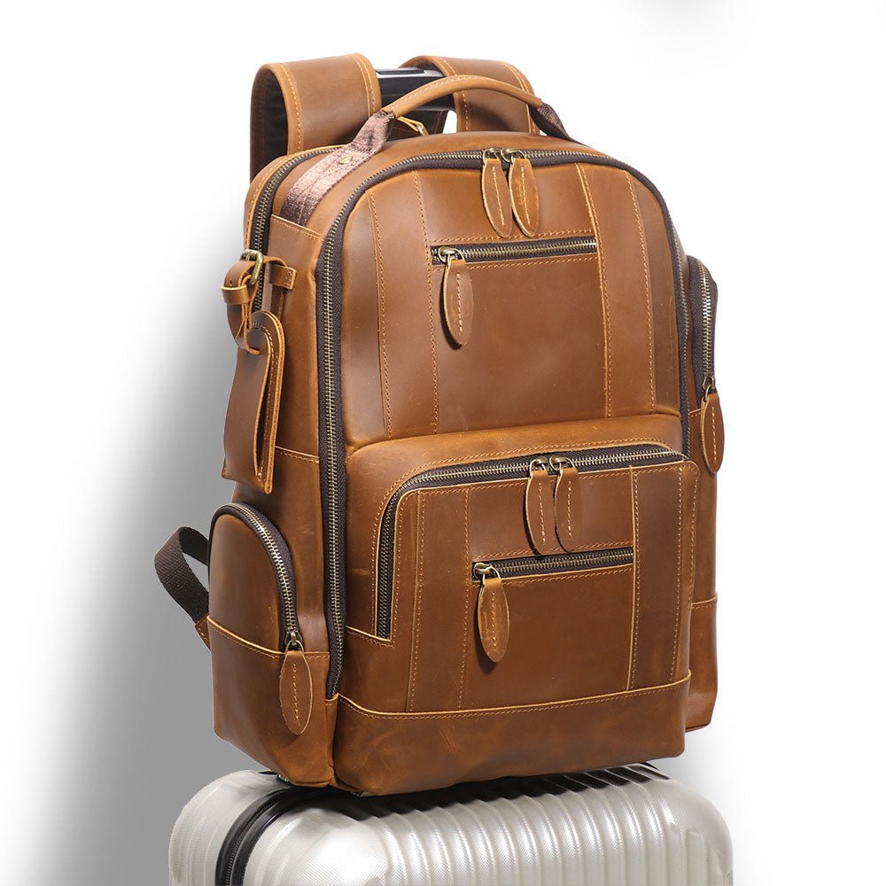 Retro Riverstone Travel Leather Backpack - Moderno Collections