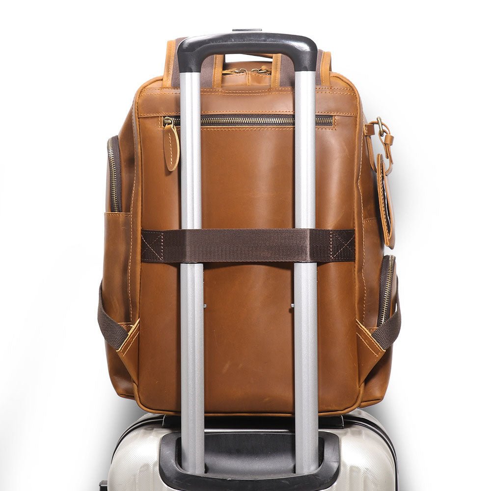 Retro Riverstone Travel Leather Backpack - Moderno Collections