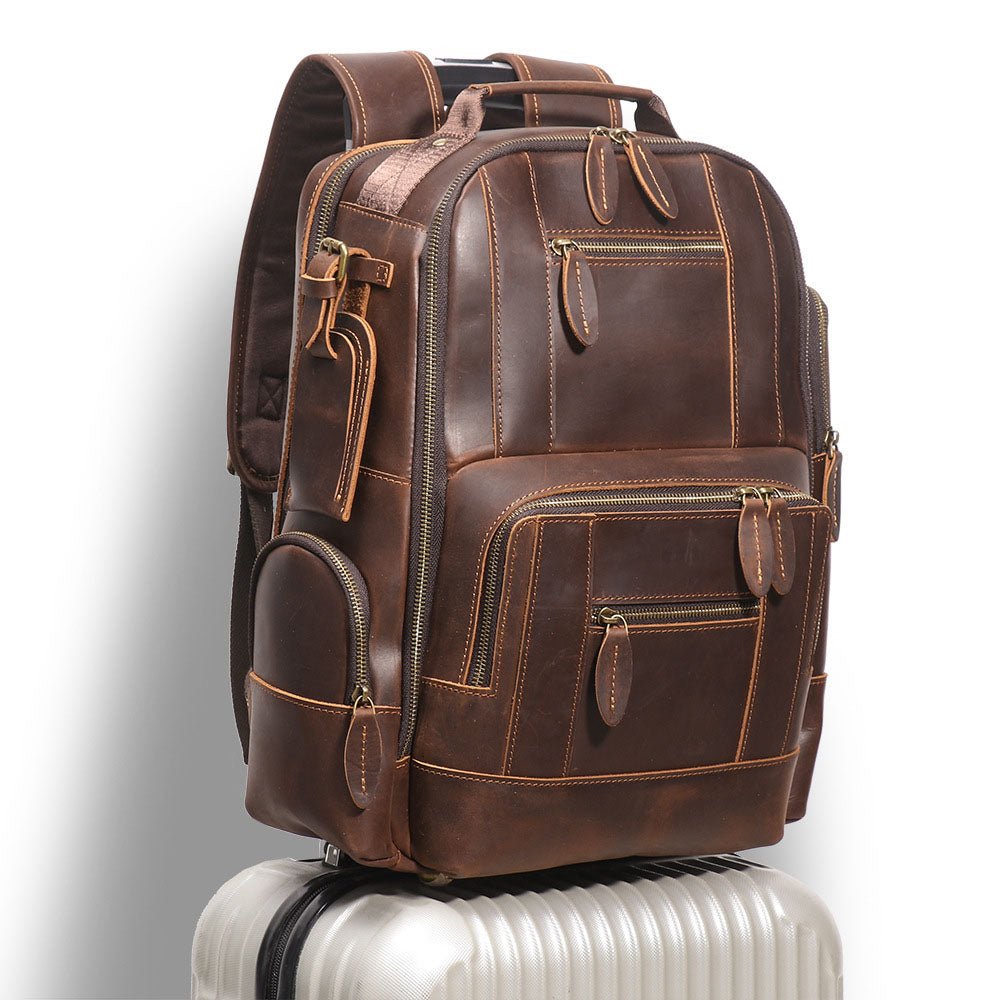 Retro Riverstone Travel Leather Backpack - Moderno Collections