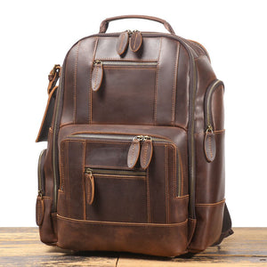 Thumbnail for Retro Riverstone Travel Leather Backpack - Moderno Collections