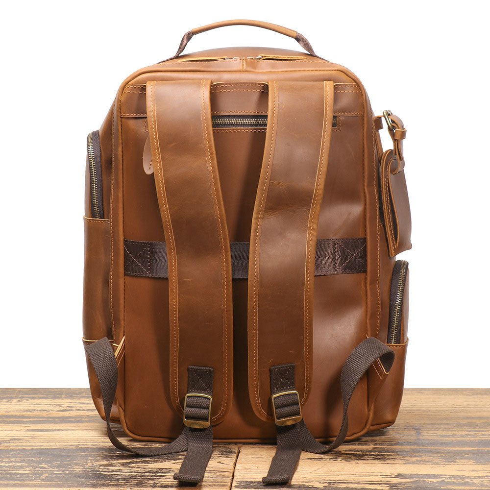 Retro Riverstone Travel Leather Backpack - Moderno Collections