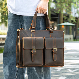 Thumbnail for RetroMagna Leather Messenger Bag - Moderno Collections