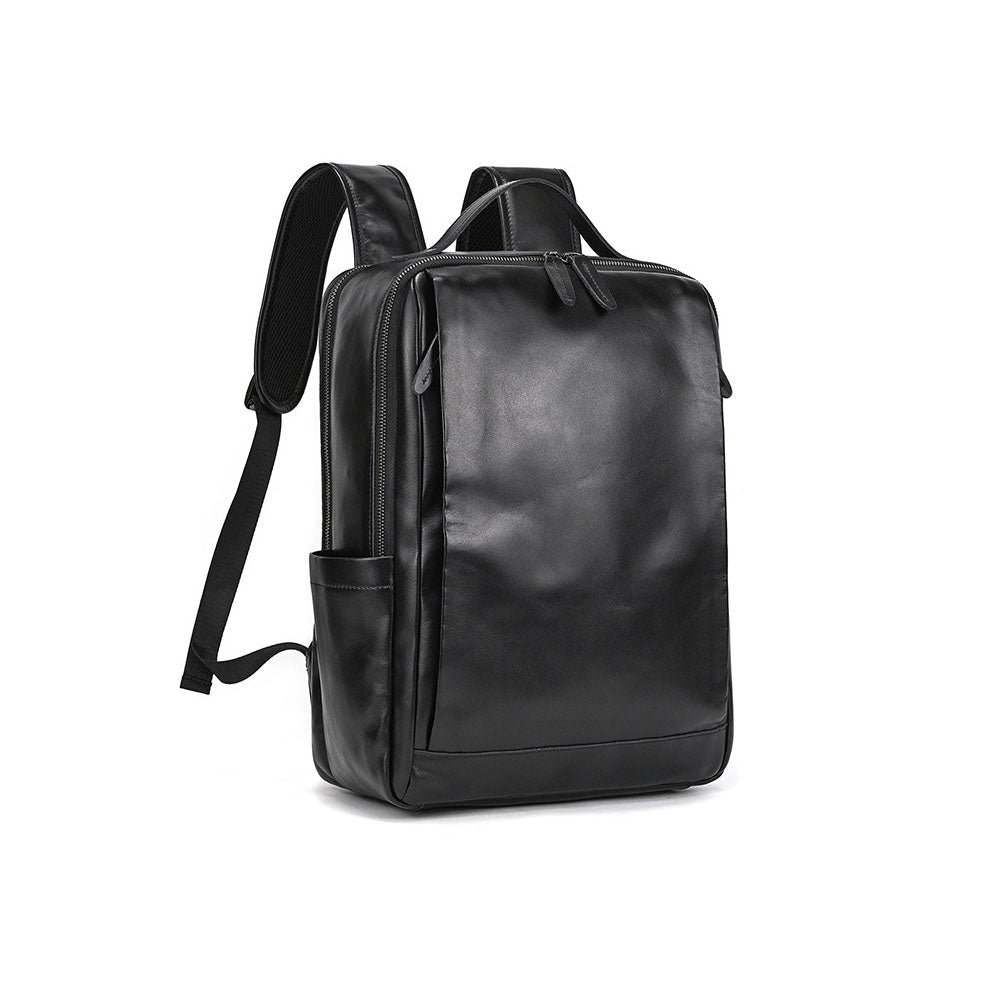Roamer Legacy Leather Backpack | Pure Leather Backpack | Leather Laptop Backpack, Black / 16.5 in