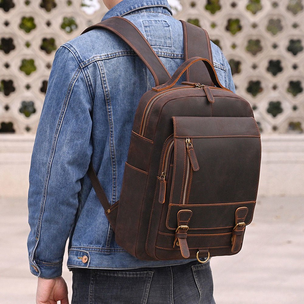 Statesman Leather Travel Backpack - Moderno Collections