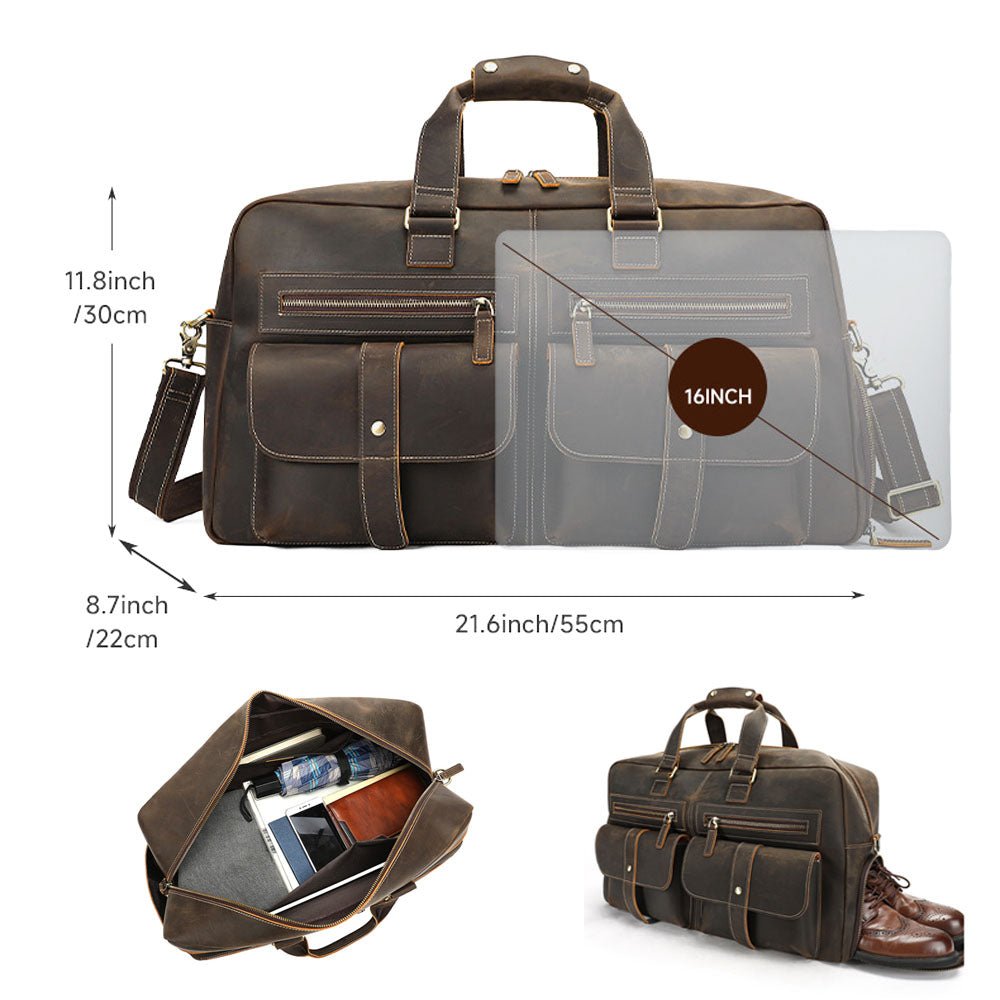 Zypheron Leather Duffel Bag - Moderno Collections