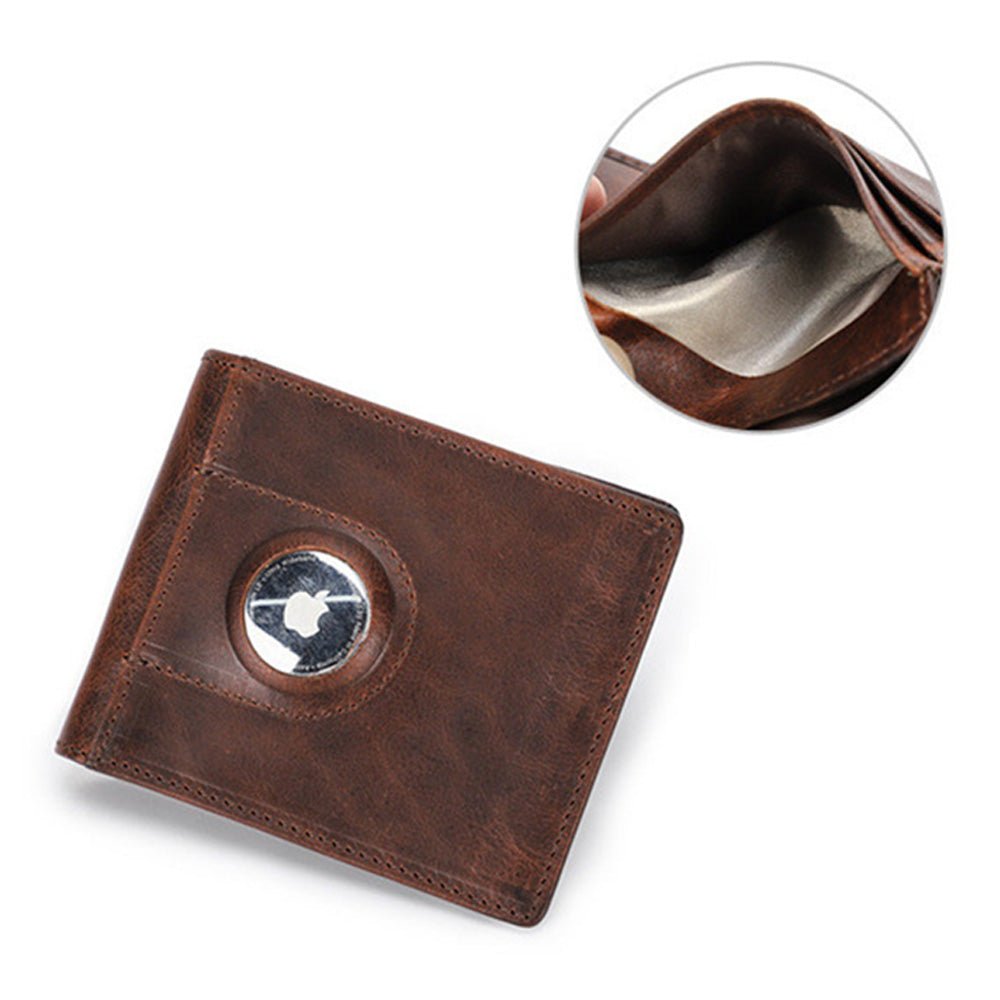 Premium Leather Wallet With AirTag Compartment 